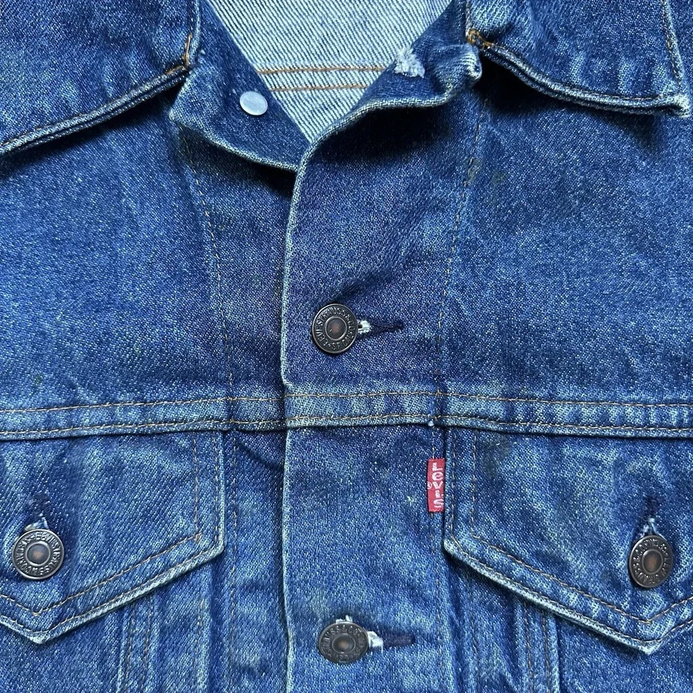 Vintage LEVIS 80s Denim‎ Trucker Jacket Type III 70506-0216 Sz 38R Made In USA